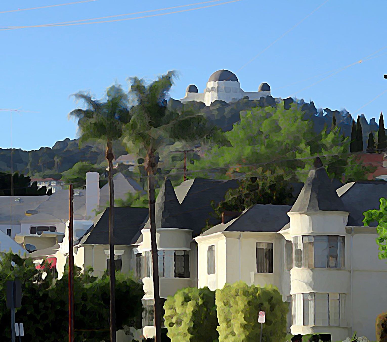 Los Feliz View Watercolor by Jesus Sanchez